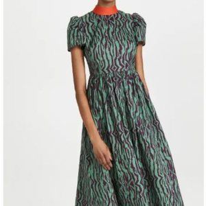 RHODE Heidi Dress in Pixelated Zebra Green